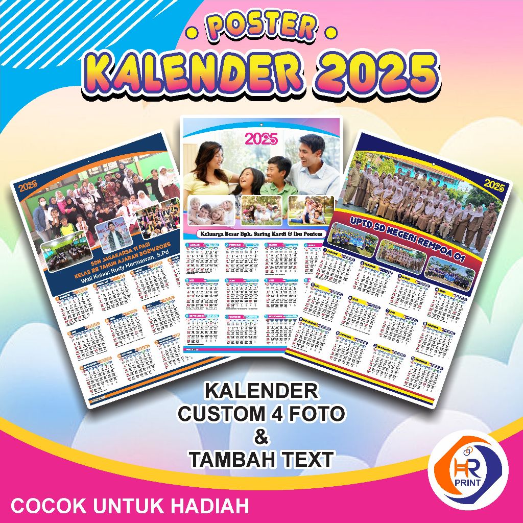 

( CUSTOM FOTO ) KALENDER POSTER 2025 - KALENDER CUSTOM SEKOLAH