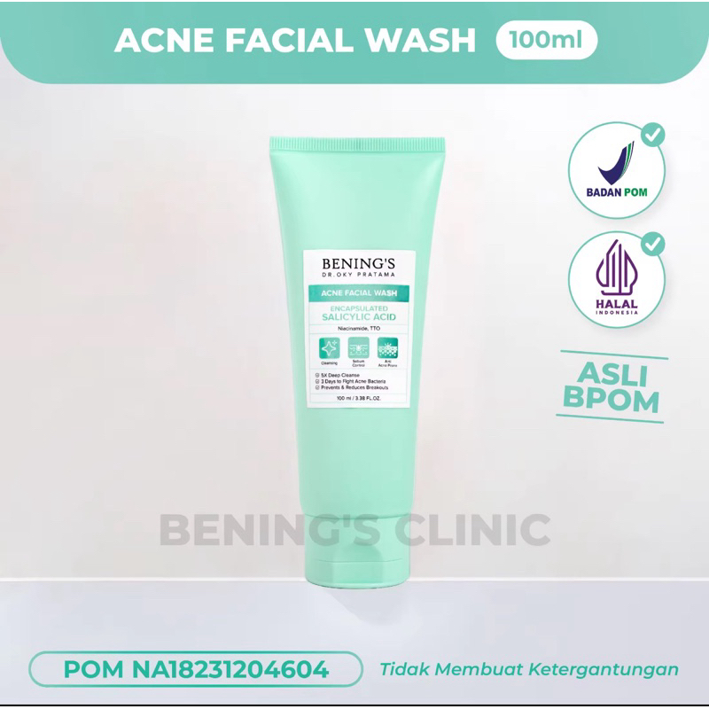 Acne Facial Wash / Skincare by dr. Oky Pratama / Bening's skincare / Bening's Clinic