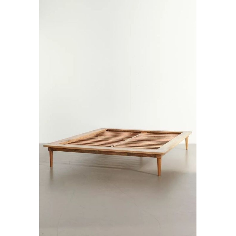 Dipan tempat tidur kayu dipan tempat tidur minimalis teruntai kayu mahoni solid