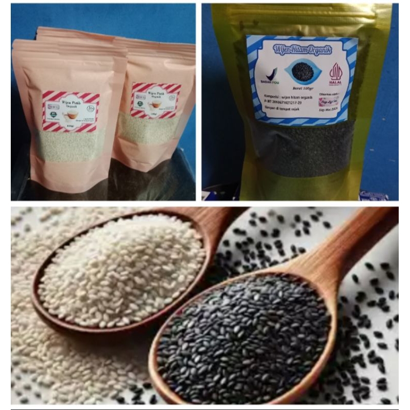 

Biji wijen putih wijen hitam 50gr 100gr sesame seed organic premium quality termurah halal