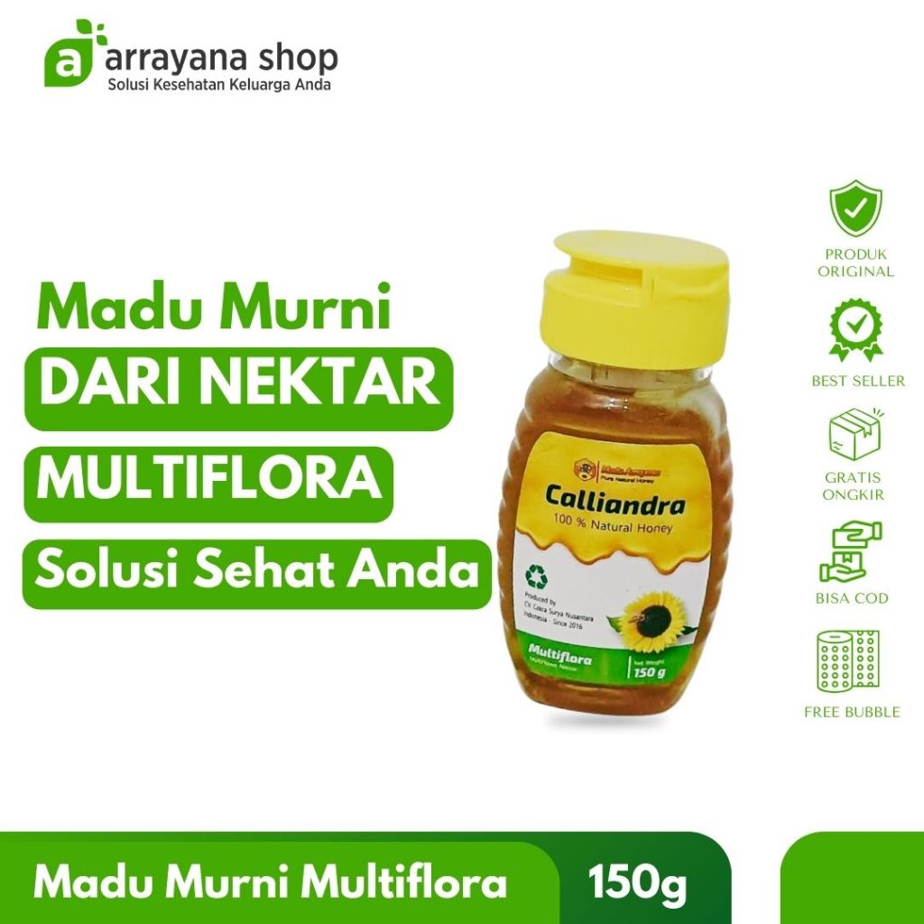 

Madu Asli Murni 150g Arrayana Grade A Nektar Multiflora Bunga 100% Alami Pure Natural Raw Honey