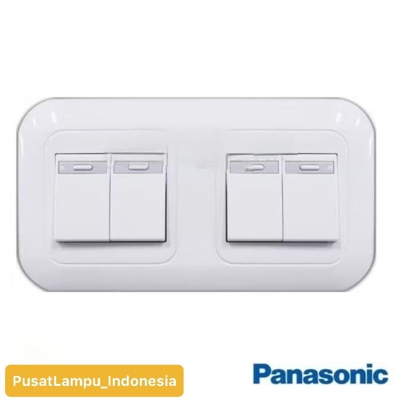 PANASONIC SAKLAR 4G WEJ5531 + WEJ78049 WIDE SERIES 4 GANG TANAM PUTIH