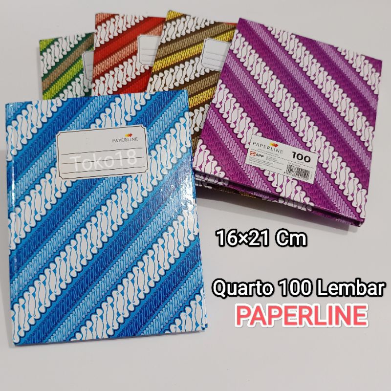 

1 Pak Buku Hard Cover Quarto PAPERLINE 100 lembar(Isi 5 Buku)