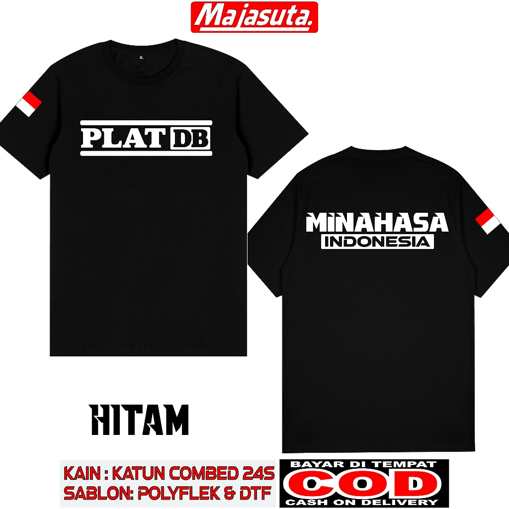 KAOS PLAT DB MINAHASA M1 //KATUN COMBED 24S BISA COD//KAOS DISTRO//KAOS KOMUNITAS