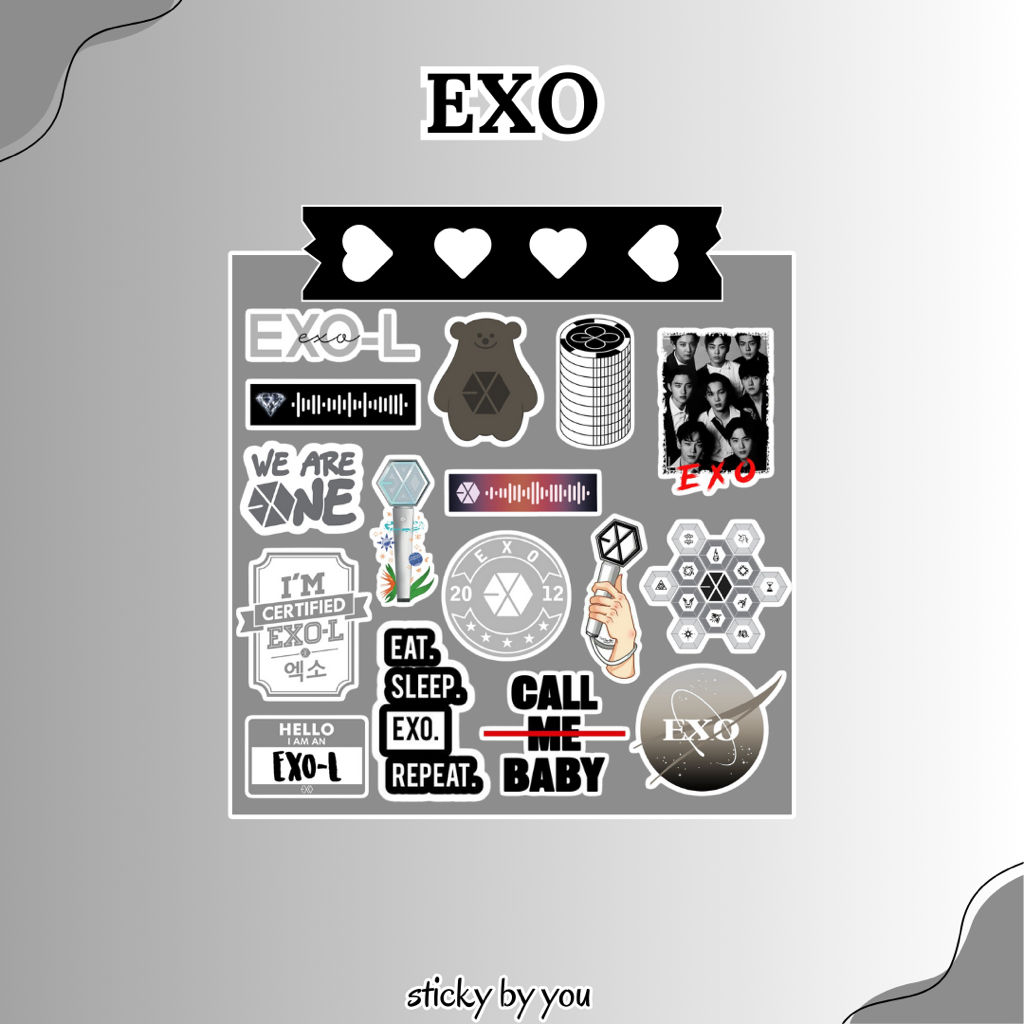 

Sticker EXO - Sticker Kpop Aesthetic - Sticker Vinyl Aksesoris Leptop/Case HP/dll - Gift/Merch