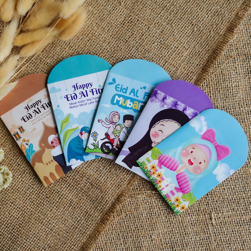 

Amplop lebaran murah, amplop lebaran lucu muslim series, 1 kali lipat, 1 pack isi 10pcs