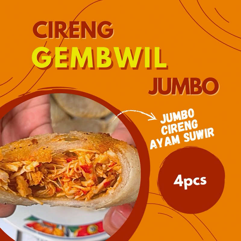 

CIRENG GEMBWIL Jumbo ayam suwir pedas isi 4