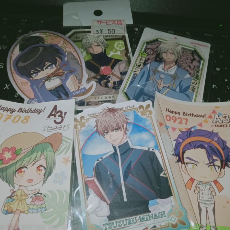 【READY STOCK】 Official Sticker Anime A3 Act Addict Actors （ Sakuya, Usui, Citron, Tsuzuru, Tenma, Yu
