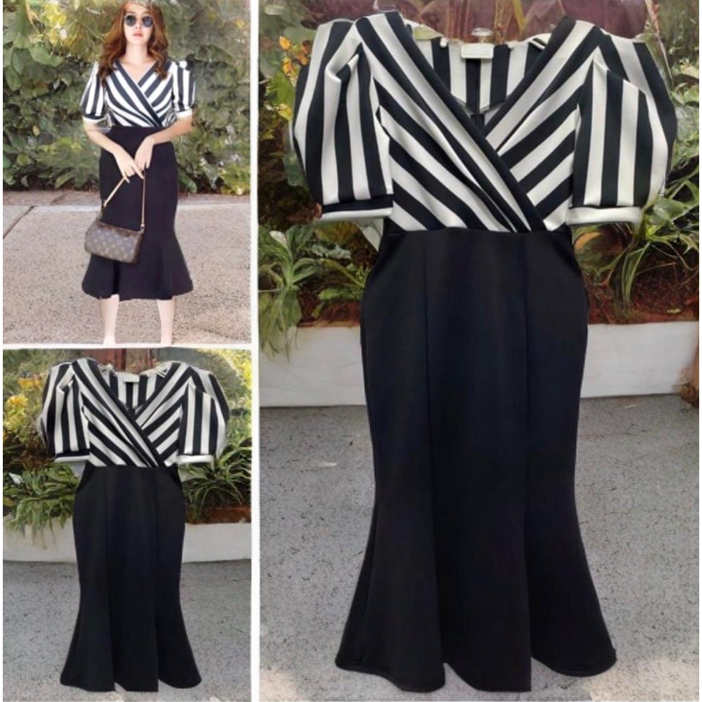 Dress Scuba Mermaid 7041-85 Jumbo Duyung Bahan Scuba Import Premium Realpict LD 92-116 PJG 110 CM