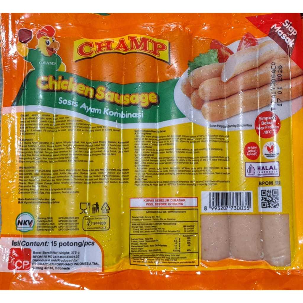 

Champ Sosis Ayam 375 gr (15 pcs)
