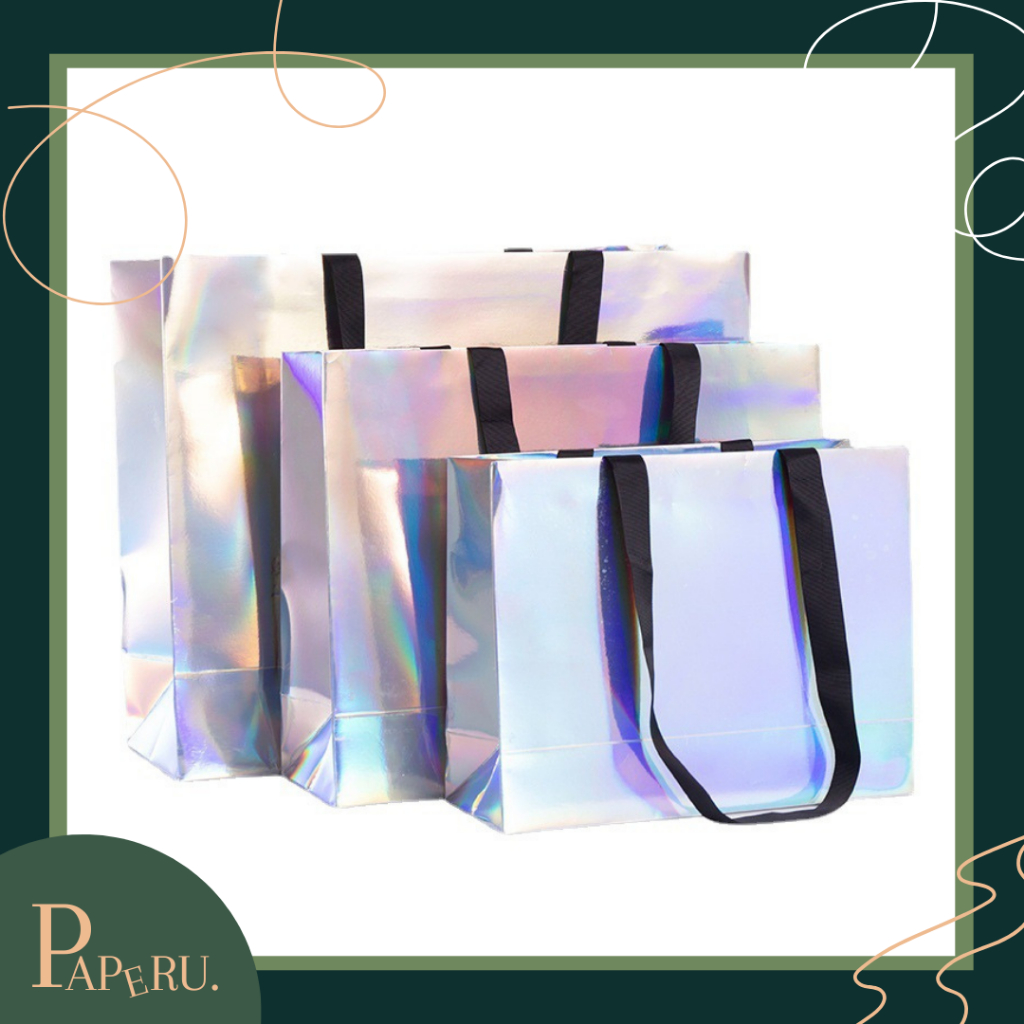 

Hologram Series Paper Bag Premium Luxury Look Goodie Bag Motif Hologram Kantong
