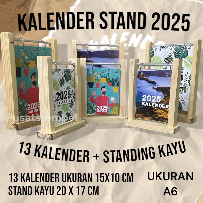 Kalender Stand Kalender Meja Aesthetic 2025 Kalender Kayu 2025