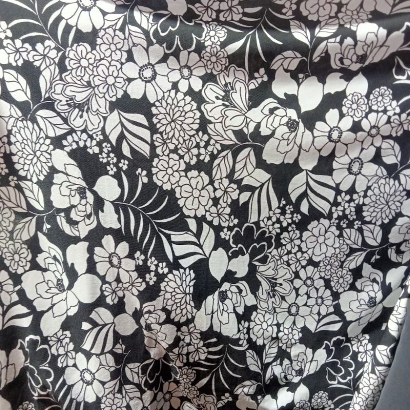 Kain - Kain Spandek Jersey Motif Bunga Import - Kain Ity Jersey Korea - Kain Meteran Bc | Harga Per 