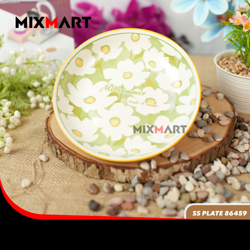 Piring Keramik Motif Bunga SS Plate 86459 Diameter 17cm / Piring Aestetik Gaya Jepang