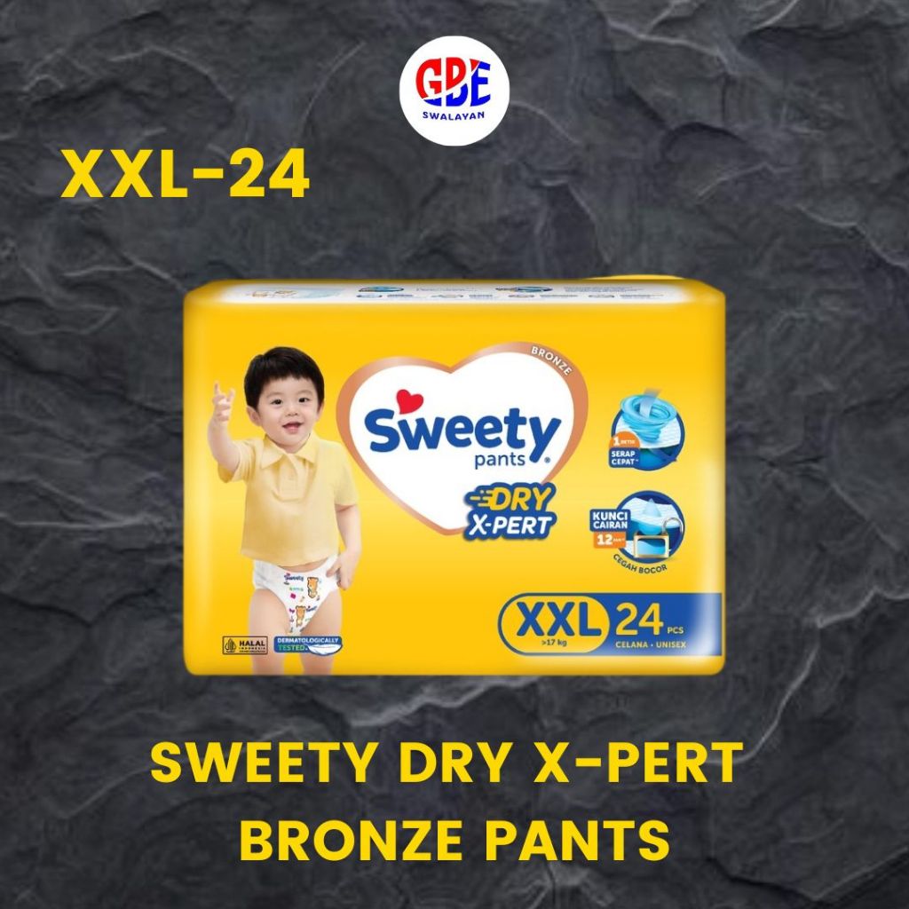 PAMPERS SWEETY KUNING DRY EXPERT BRONZE PANTS XXL 24 - DIAPERS