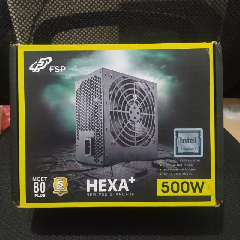 FSP HEXA+ 500 WATT 80 PLUS SECOND NORMAL FULLSET - POWER SUPPLY/ PSU