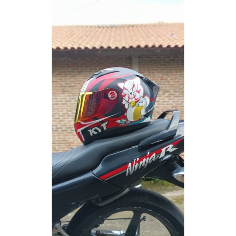 KYT R10 kabuki cat paket ganteng