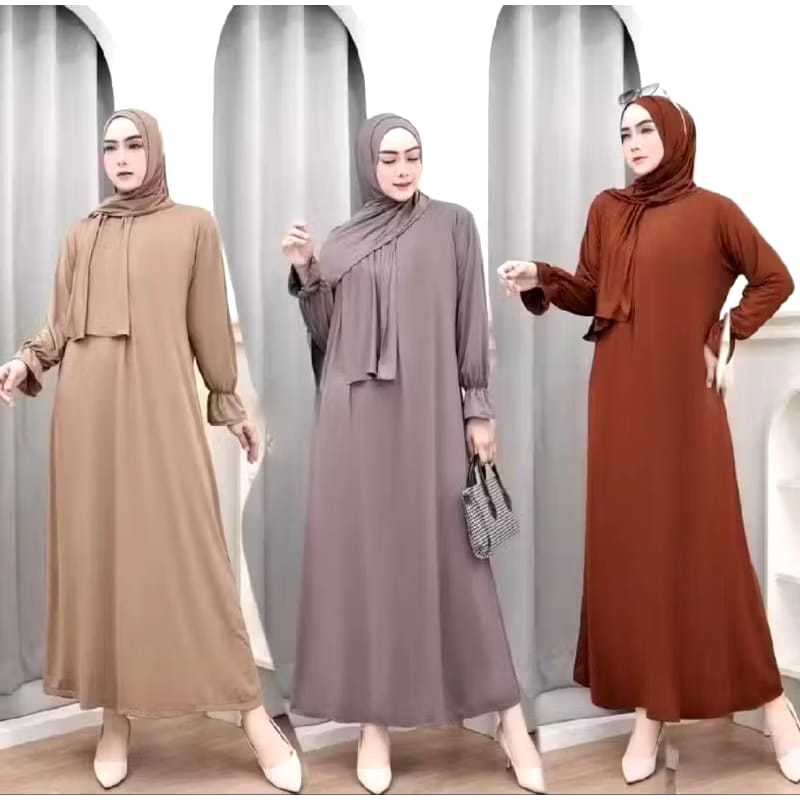 Abaya Salma Gamis Syari Muslimah  Gamis salma ribb knit premium Wanita terbaru