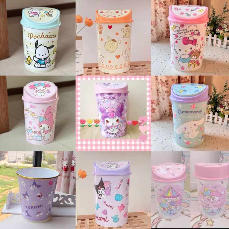 Tempat Sampah Kuromi Cinnamoroll Melody | Tempat Sampah Kamar | Tempat Sampah Kamar Mandi | Tempat S