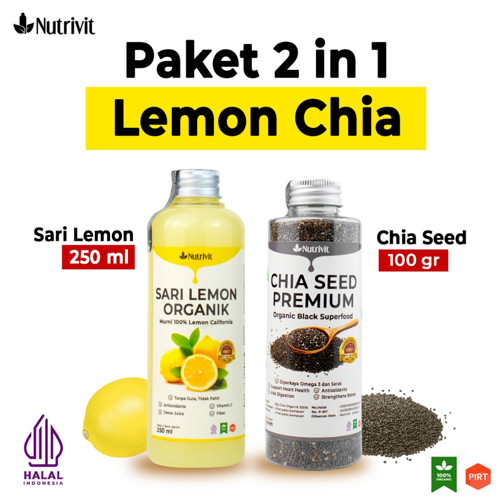 

Nutrivit - Sari Lemon California 250ml Dan Black Chia Seed Premium100gr
