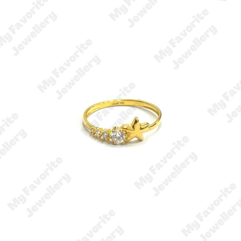 Cincin Model Bintang AD Ukuran 13 (Emas Asli Kadar 700)