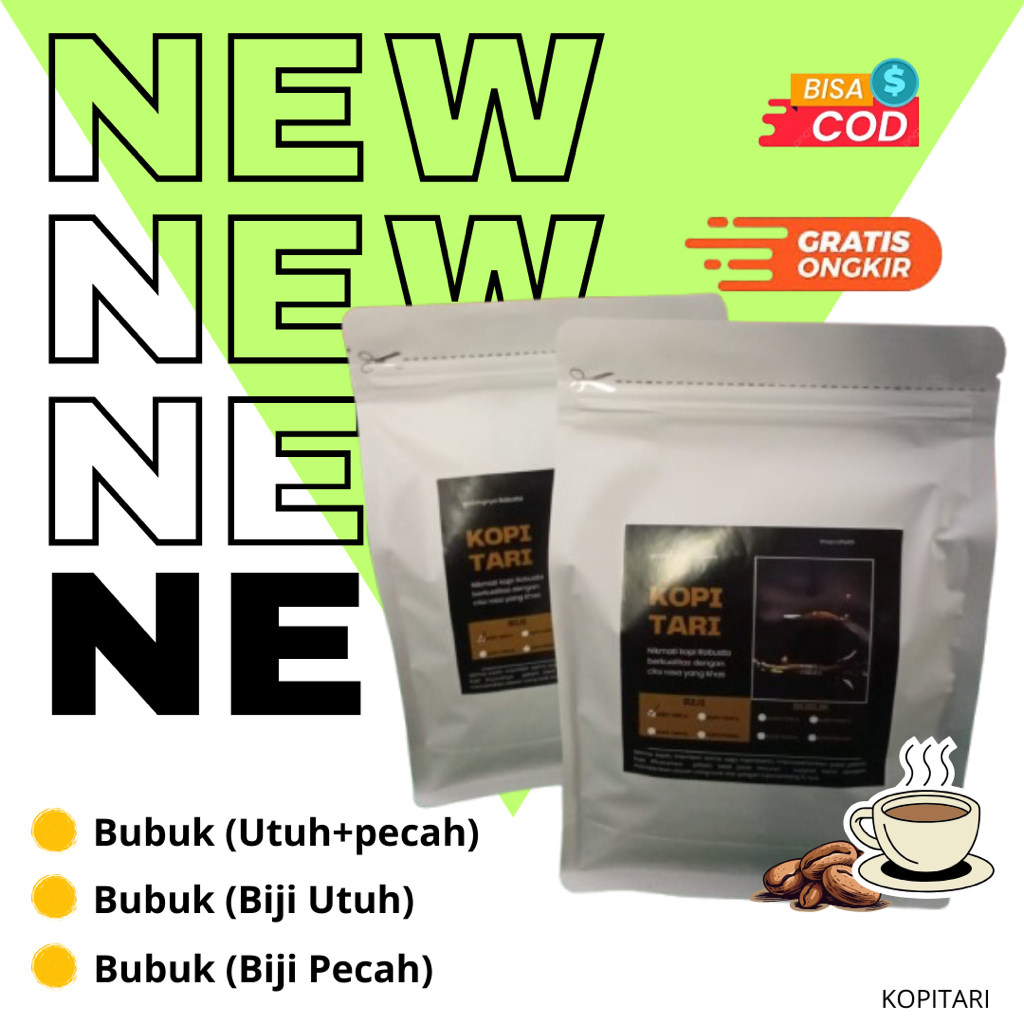 

Kopi Tari BUBUK MURNI 100% Kopi Robusta Dampit (1kg). House Bland
