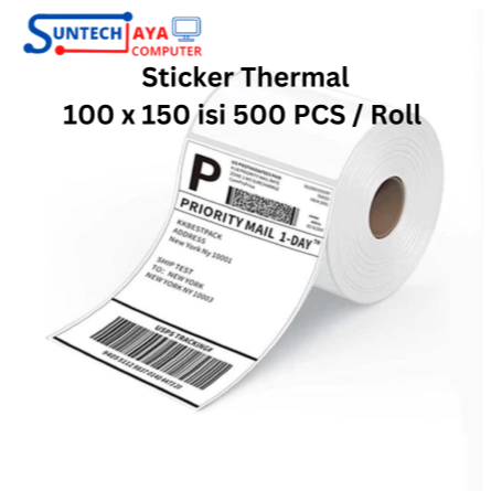 

Kertas Sticker Thermal 100x150 mm isi 500Pcs/Roll, Label Resi 100 x 150. Kertas Thermal 100x150 A6