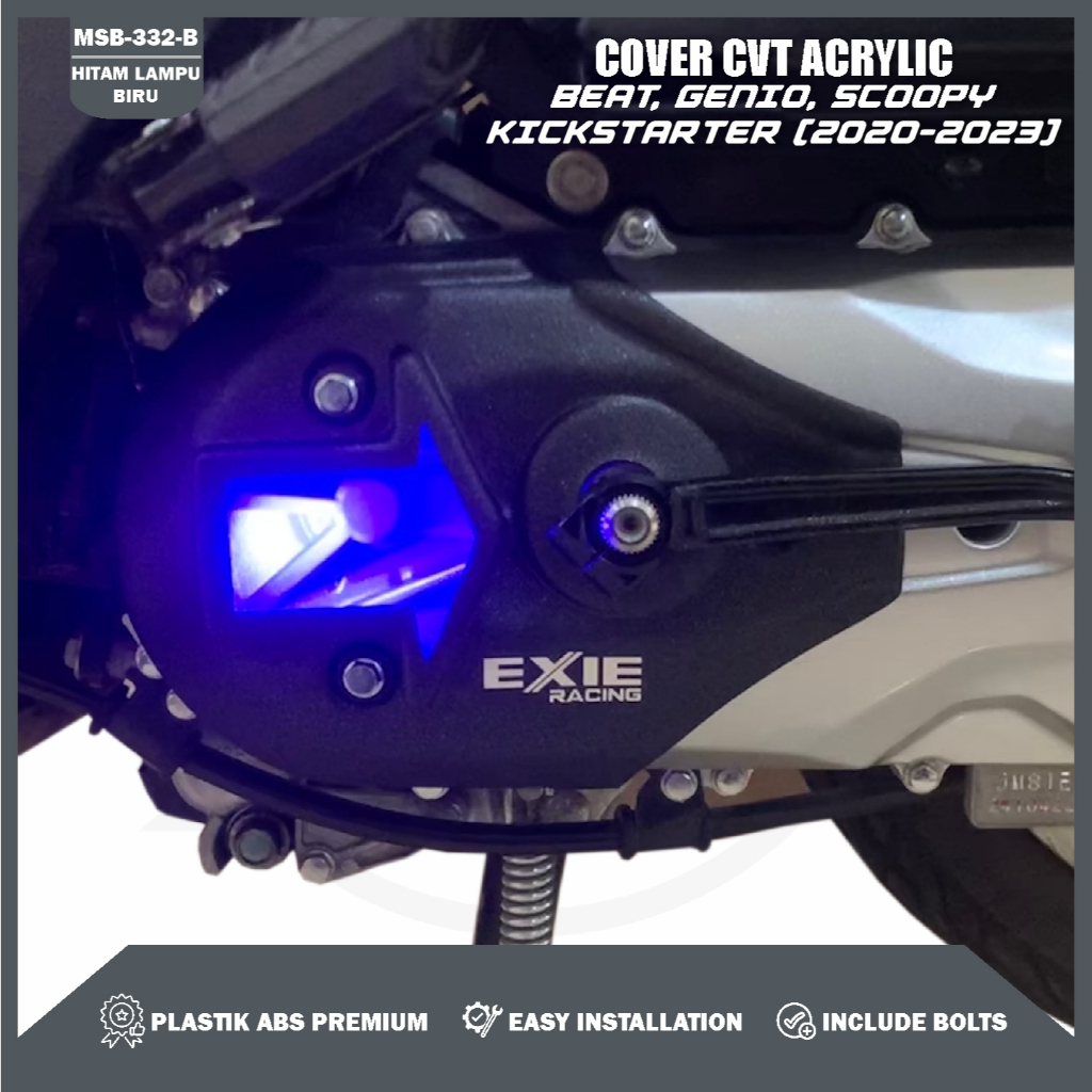 Cover CVT Akrilik Beat Genio Scoopy ESP LED NEW  2020-2023 - Penutup CVT Transparant Kickstarter Exi