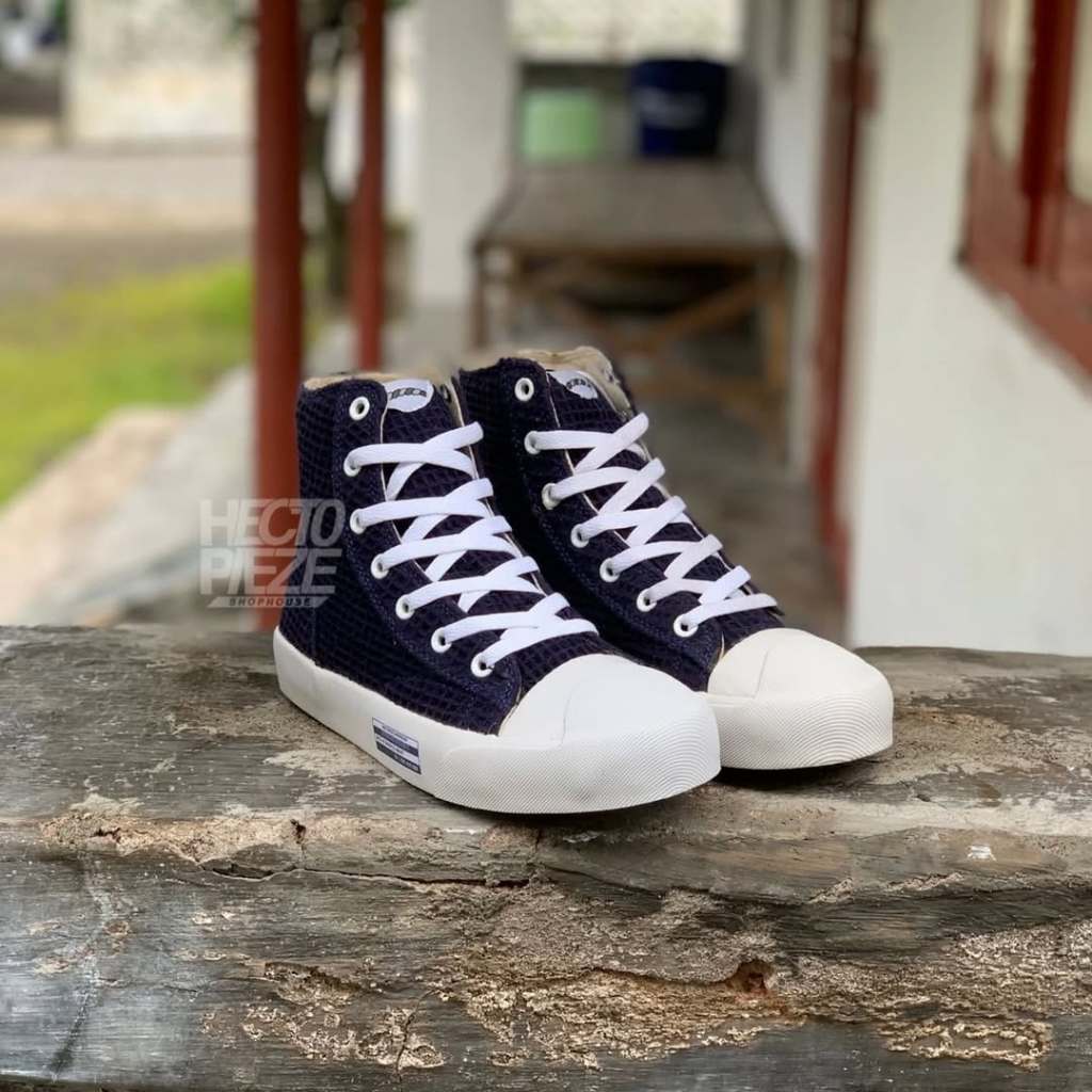 Rafheoo Footwear - Ace Hi Waffle Navy | Sepatu Sneakers