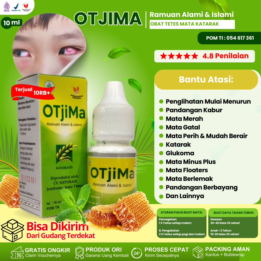OTJIMA 【100% ORI】 - Obat Tetes Mata Merah, Penglihatan Rabun, Bayangan Hitam Ablasi Retina Ablasio