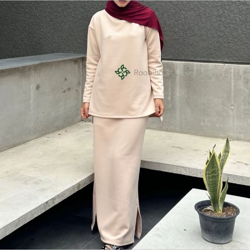 RAABIHA SIENNA ONE SET STELAN ROK SCUBA CASUAL WANITA BASIC