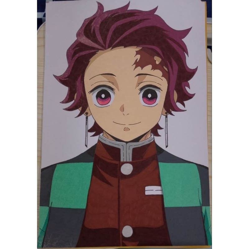 Gambar anime kamado tanjiro berwarna (handmade)