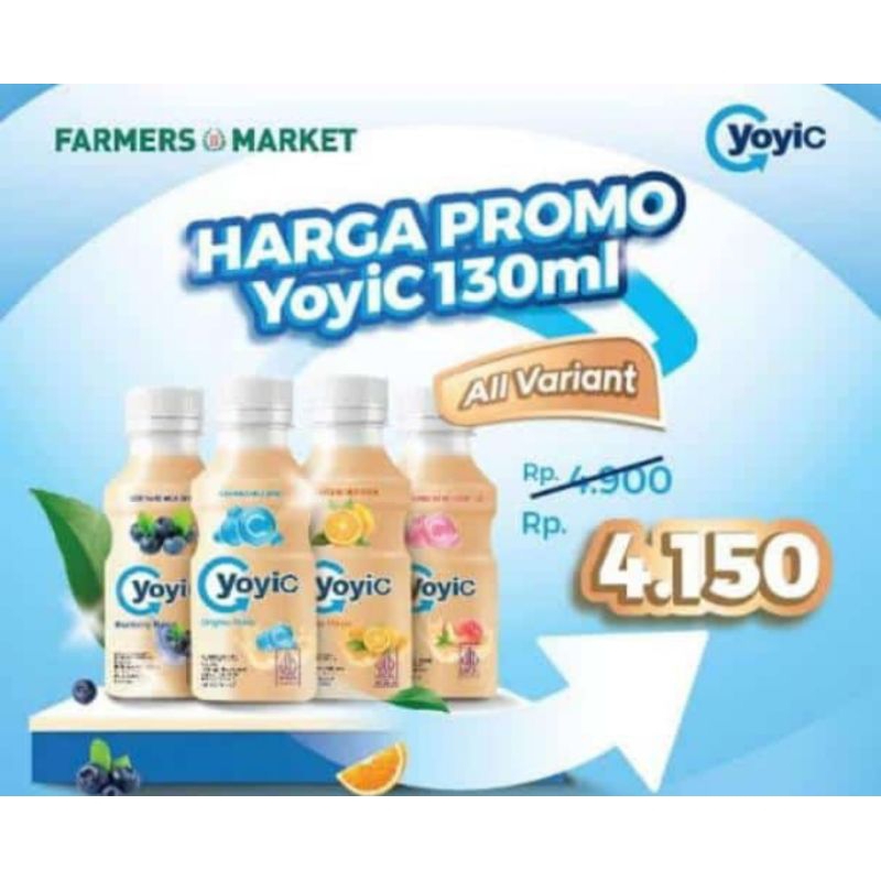 

Yoyic Yoghurt drink 2 botol | Yoghurt per krat | minuman yoyic 130 mili