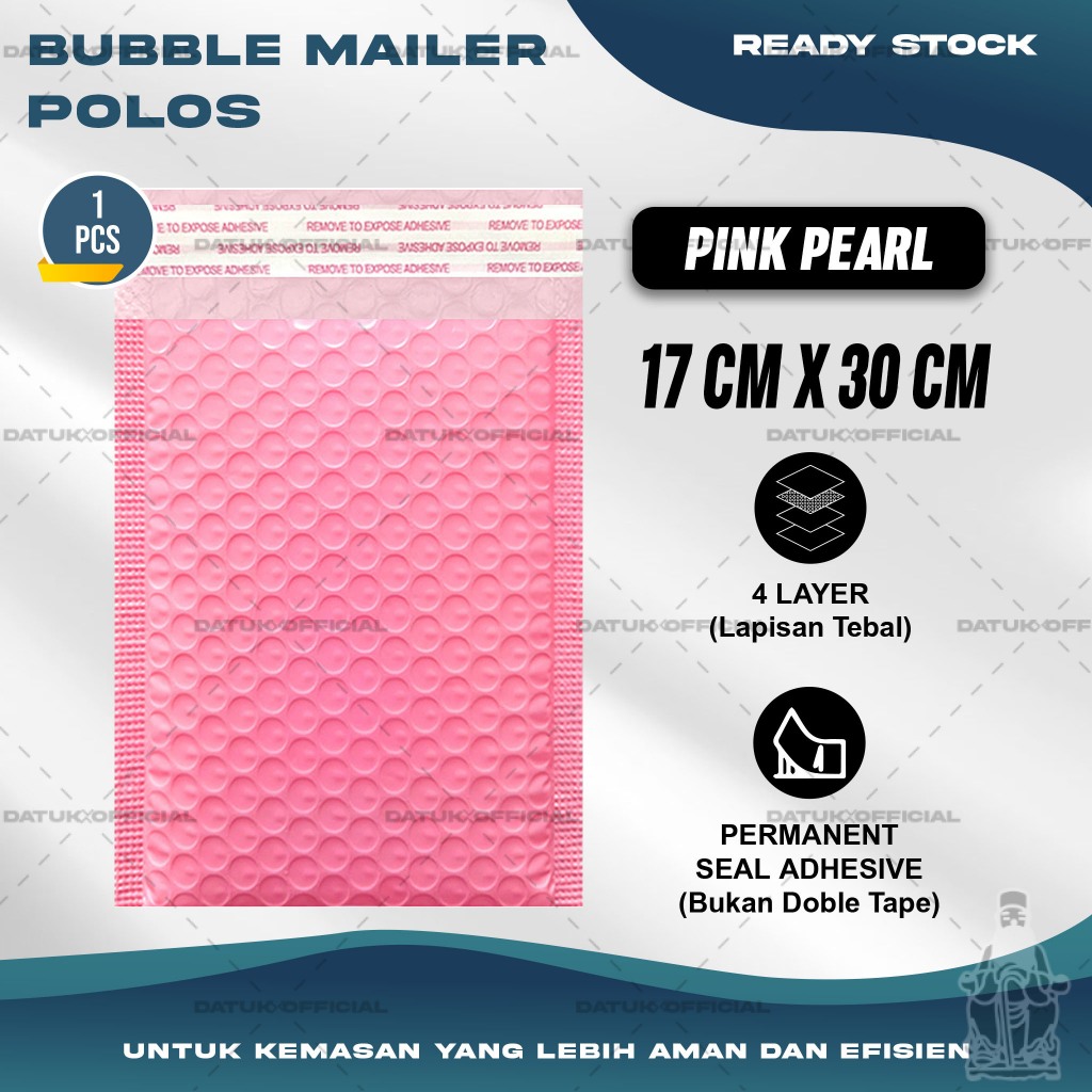 

Plastik Packing BUBBLE MAILER Pink Kantong Polybubble Amplop Bubble Envelope Polymailer Olshop Polos Ukuran 17X30