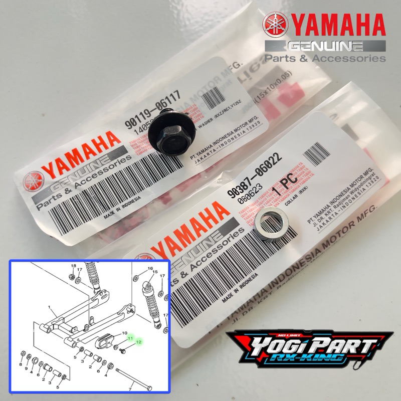 BAUT BOSH KARET ARM BANTALAN RANTAI RANTE RX KING ORIGINAL YAMAHA GENUINE PARTS 90387-06022 90119-06