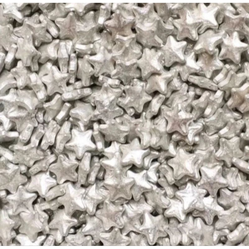 

Hiasan sprinkle bintang silver 100gr
