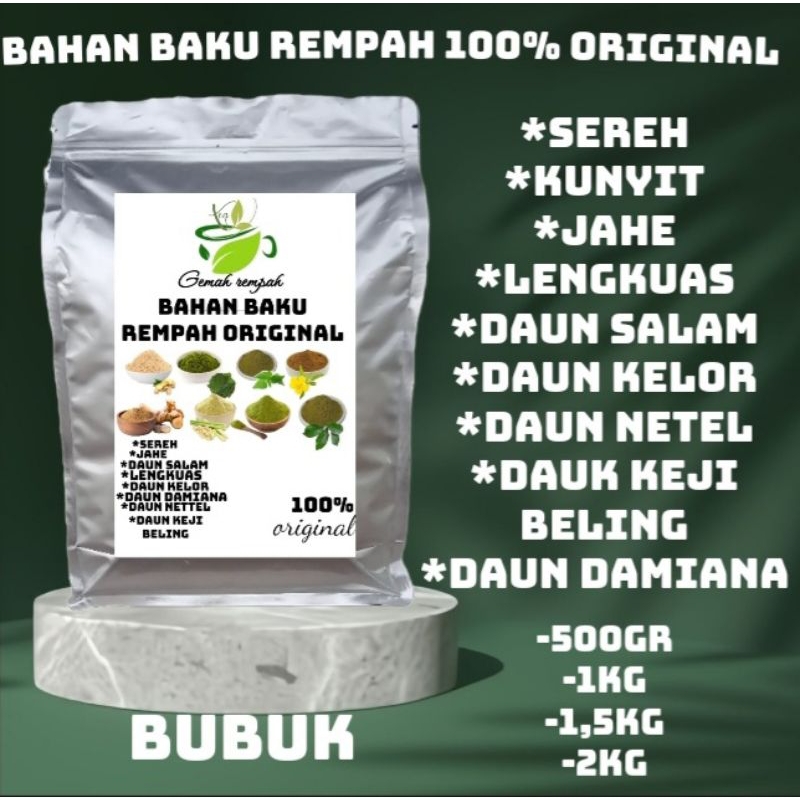 

KUNYIT BUBUK .JAHE BUBUK.LENGKUAS D8LL.BAHAN BAKU REMPAH PILIHAN