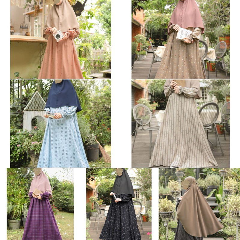 Ditsy Februari 2025 - S M L REG - Renese Light Peach, Elica Blue, Arula Taupe, Relha Mocca, Rhea Jet