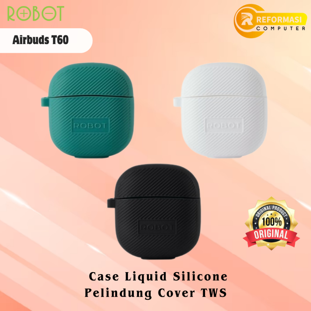 ROBOT Cover TWS Robot Airbuds T60 Case Liquid Silicone Pelindung Cover TWS