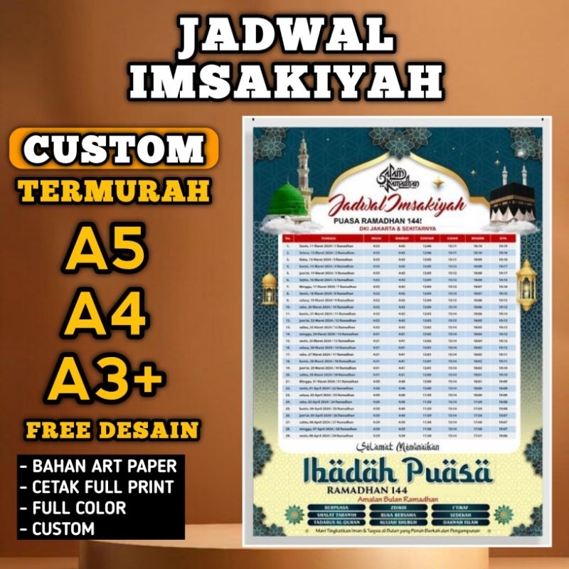 

Jadwal Imsakiyah Custom Suka-suka Termurah | Custom Waktu Imsakiyah Ramadhan 2025 | Jadwal Imsakiyah Ramadan 2025/1446 H | Jadwal Imsakiyah Ramadan custom | Brosur Imsakiyah Custom