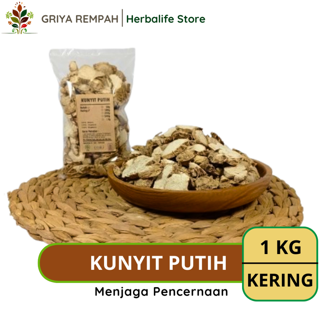 

KUNYIT PUTIH KERING 1 KG Kunir Rempah Herbal Simplisia Alami Premium untuk Ramuan Jamu Tradisional & Kesehatan Curcuma zedoaria