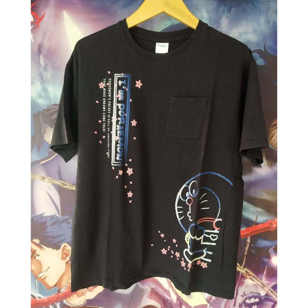 Doraemon Sakura Art Official Anime Pocket Tee Kaos Tshirt Original Second Merch Japan Korea Brand Vi