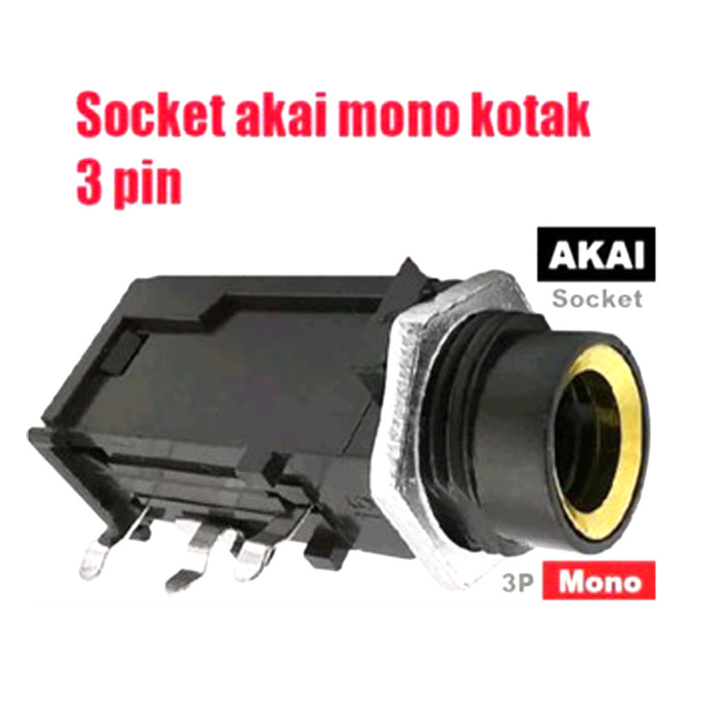 SOKET AKAI MONO 3PIN SOKET AKAI MONO PVC