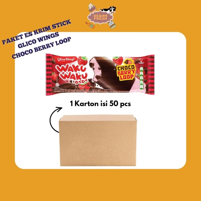 

Paket Es Krim Stik Glico Wings Waku-Waku Chocoberry Loop