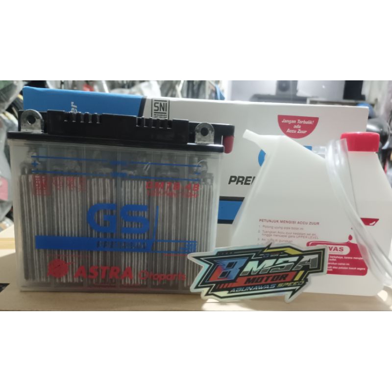 Aki Motor Scorpio, Tiger, Nouvo, Scorpio Z GM7B-4B GS Astra Accu basah 12v - 7amper