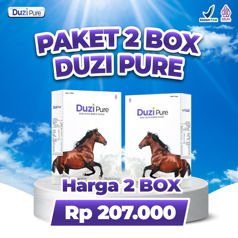 

Duzi Pure Susu Kuda Liar Lombok Alami 2 Box Atasi Asam Urat, Kolestrol, Nyeri Sendi
