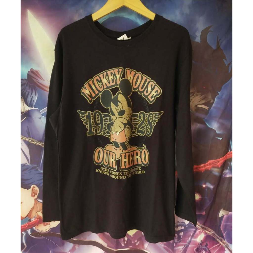 Disney's Mickey Mouse Our Hero Official Cartoon Longsleeve Kaos Tshirt Original Second Merch Japan K