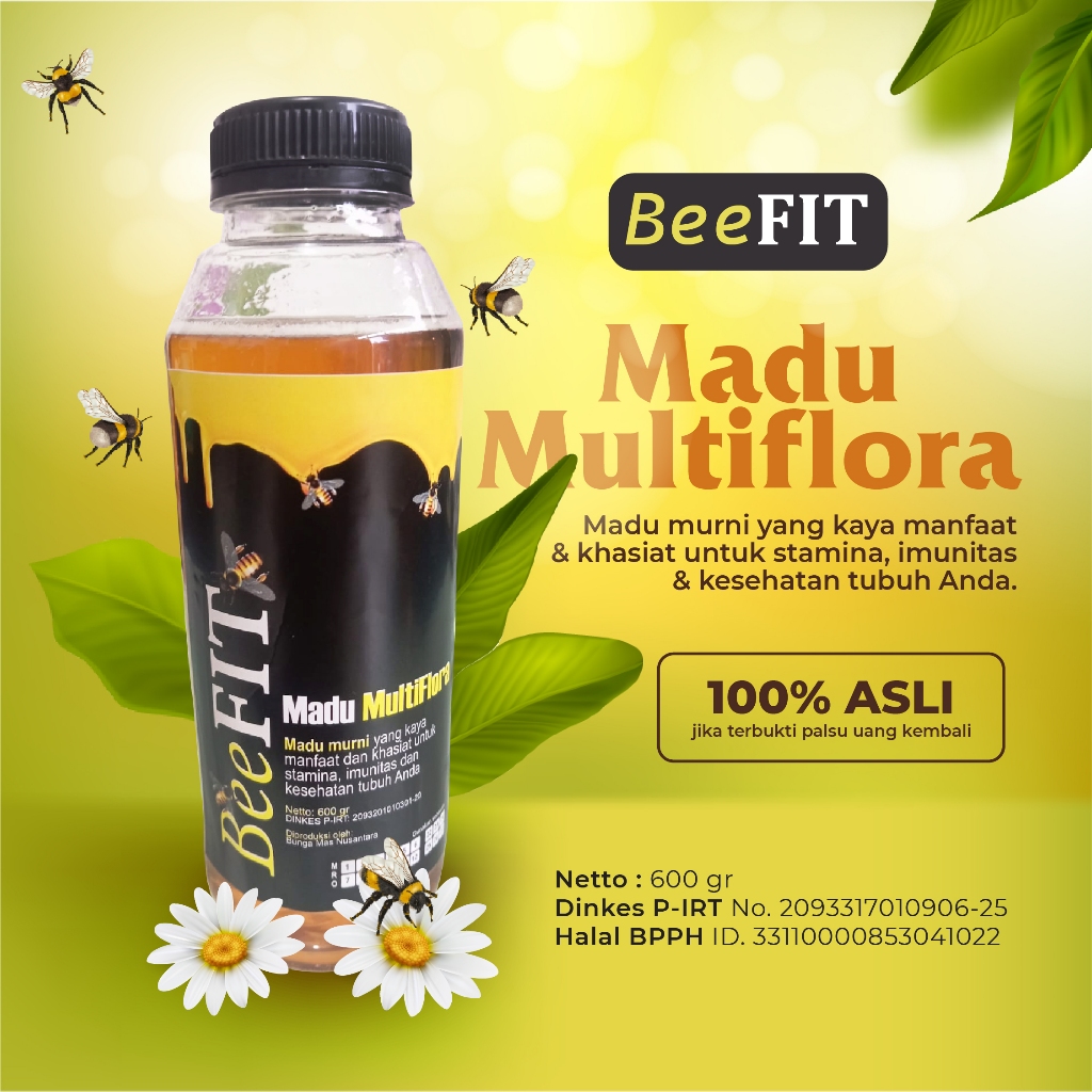 

BeeFIT Madu Multiflora murni 100% asli jaminan uang kembali