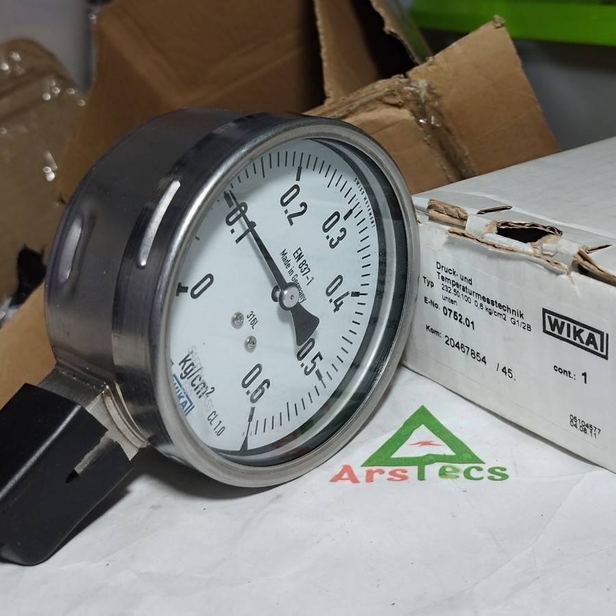 Pressure Gauge WIKA 232.50.100 0,6kg/cm2 Tipe EN-837-1 Original