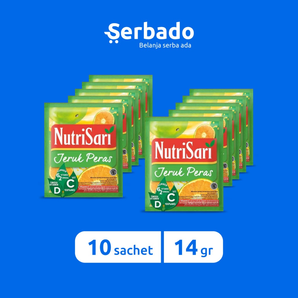 

NutriSari Jeruk Peras Kemasan Sachet 14gr (isi 10 sachet)